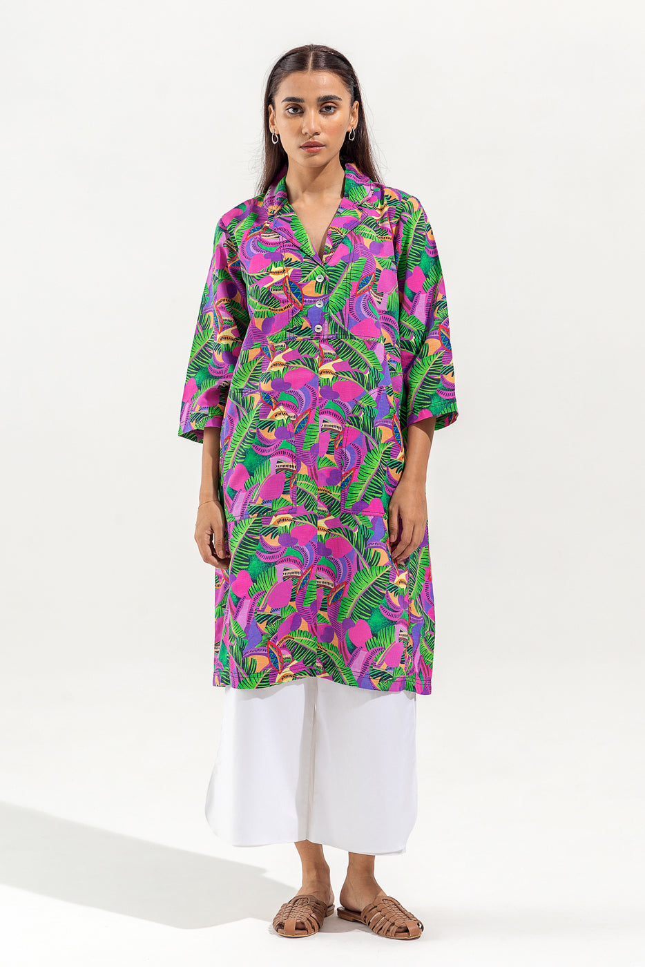 Beechtree - PRINTED SLUB KHADDAR SHIRT (PRET)