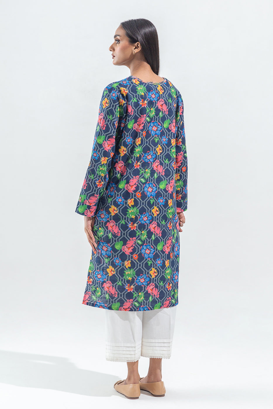 Beechtree - PRINTED SLUB KHADDAR SHIRT (PRET)