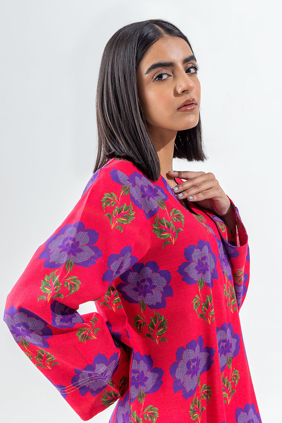 Beechtree - PRINTED SLUB KHADDAR SHIRT (PRET)