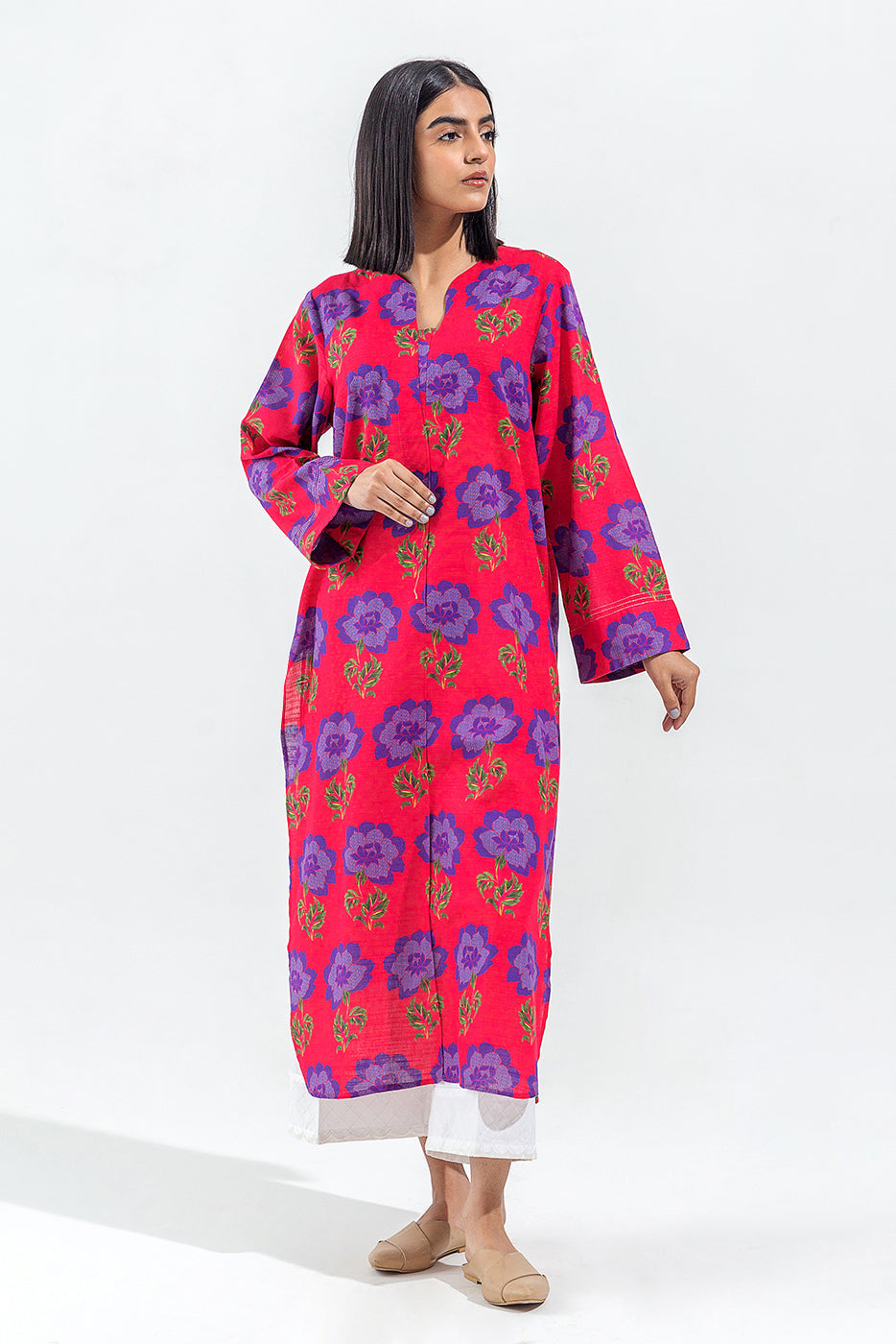 Beechtree - PRINTED SLUB KHADDAR SHIRT (PRET)