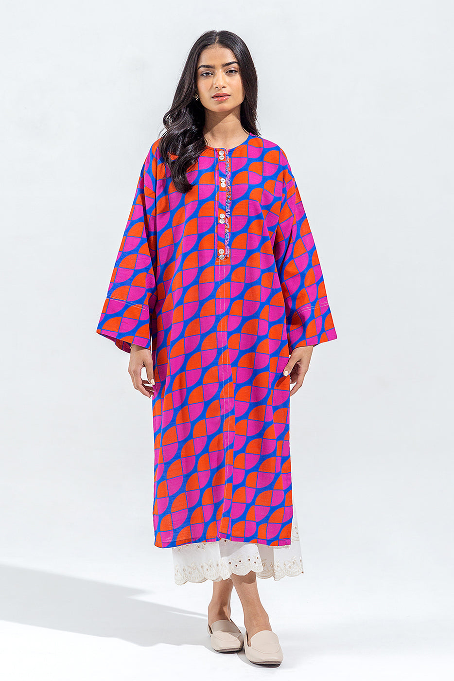 Beechtree - PRINTED SLUB KHADDAR SHIRT (PRET)