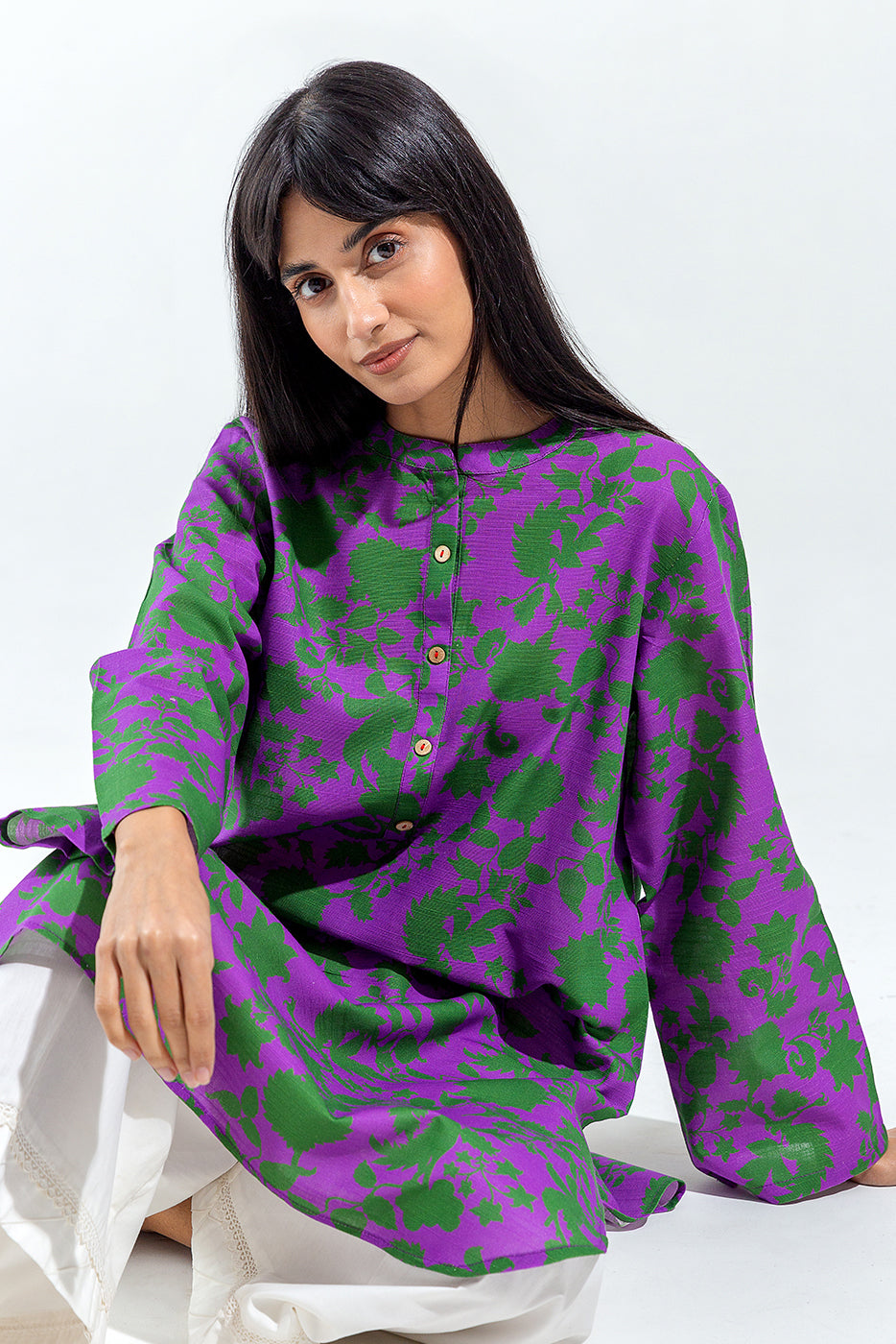 Beechtree - PRINTED SLUB KHADDAR SHIRT (PRET)