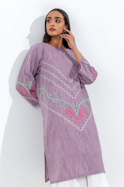 Beechtree - EMBROIDERED SLUB KHADDAR SHIRT (PRET)