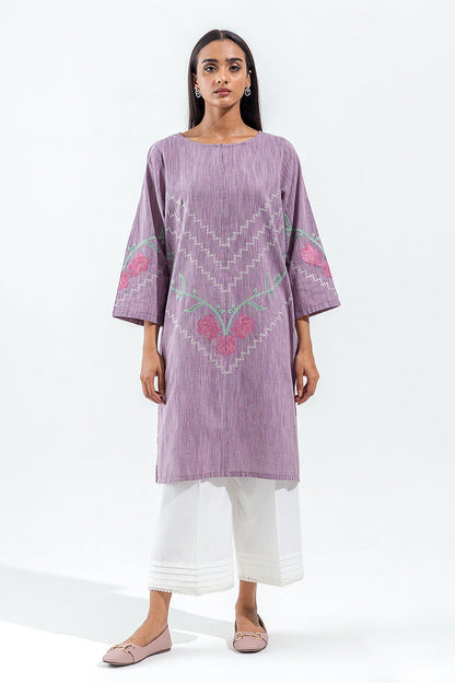 Beechtree - EMBROIDERED SLUB KHADDAR SHIRT (PRET)