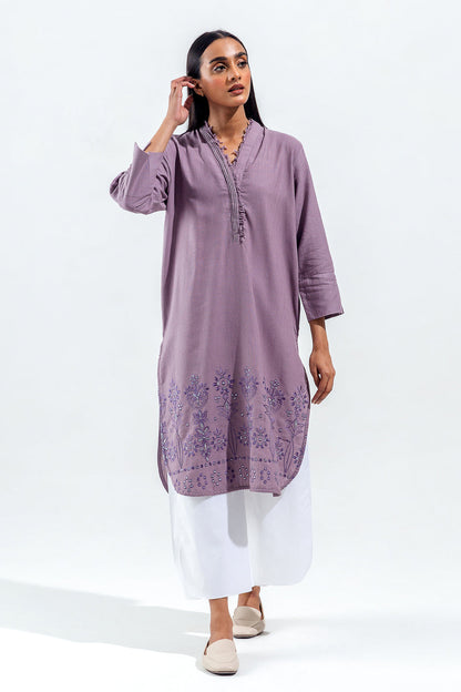 Beechtree - EMBROIDERED SLUB KHADDAR SHIRT (PRET)