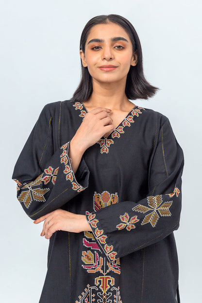 Beechtree - EMBROIDERED KHADDAR JACQUARD SHIRT (PRET)