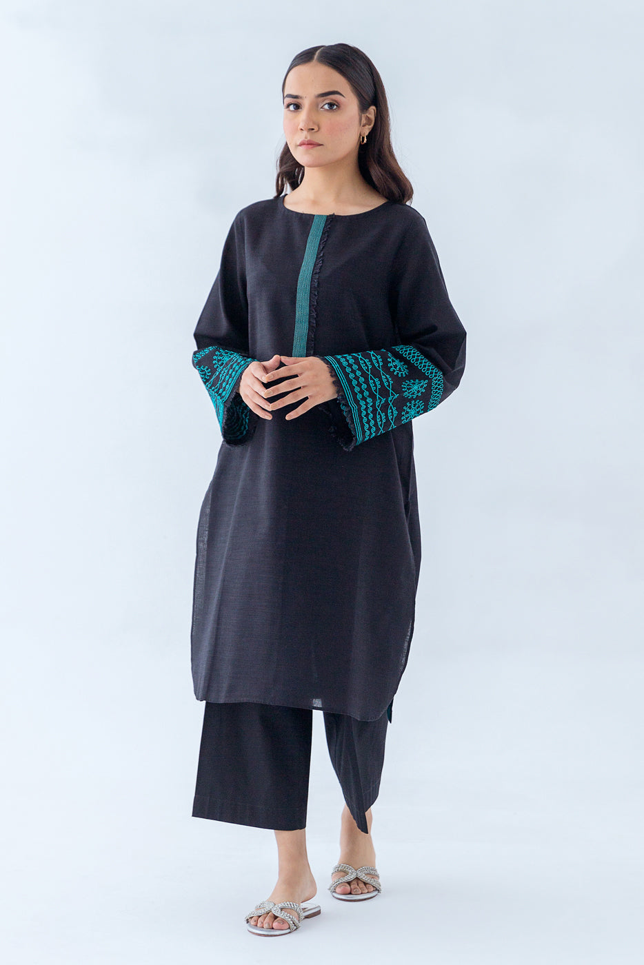 Beechtree - EMBROIDERED KHADDAR SHIRT (PRET)