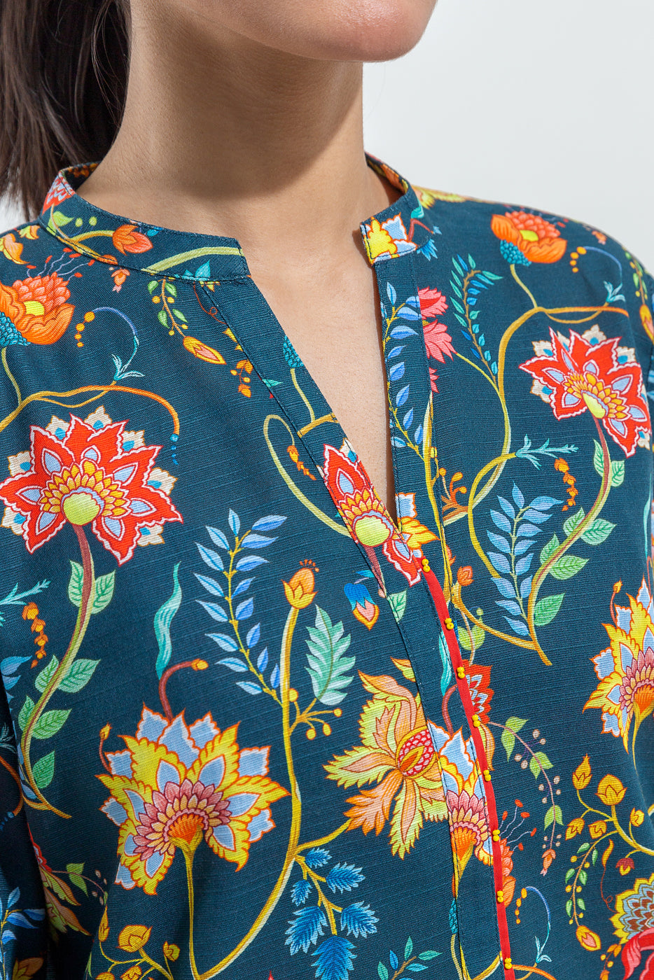 Beechtree - PRINTED SLUB KHADDAR SHIRT (PRET)