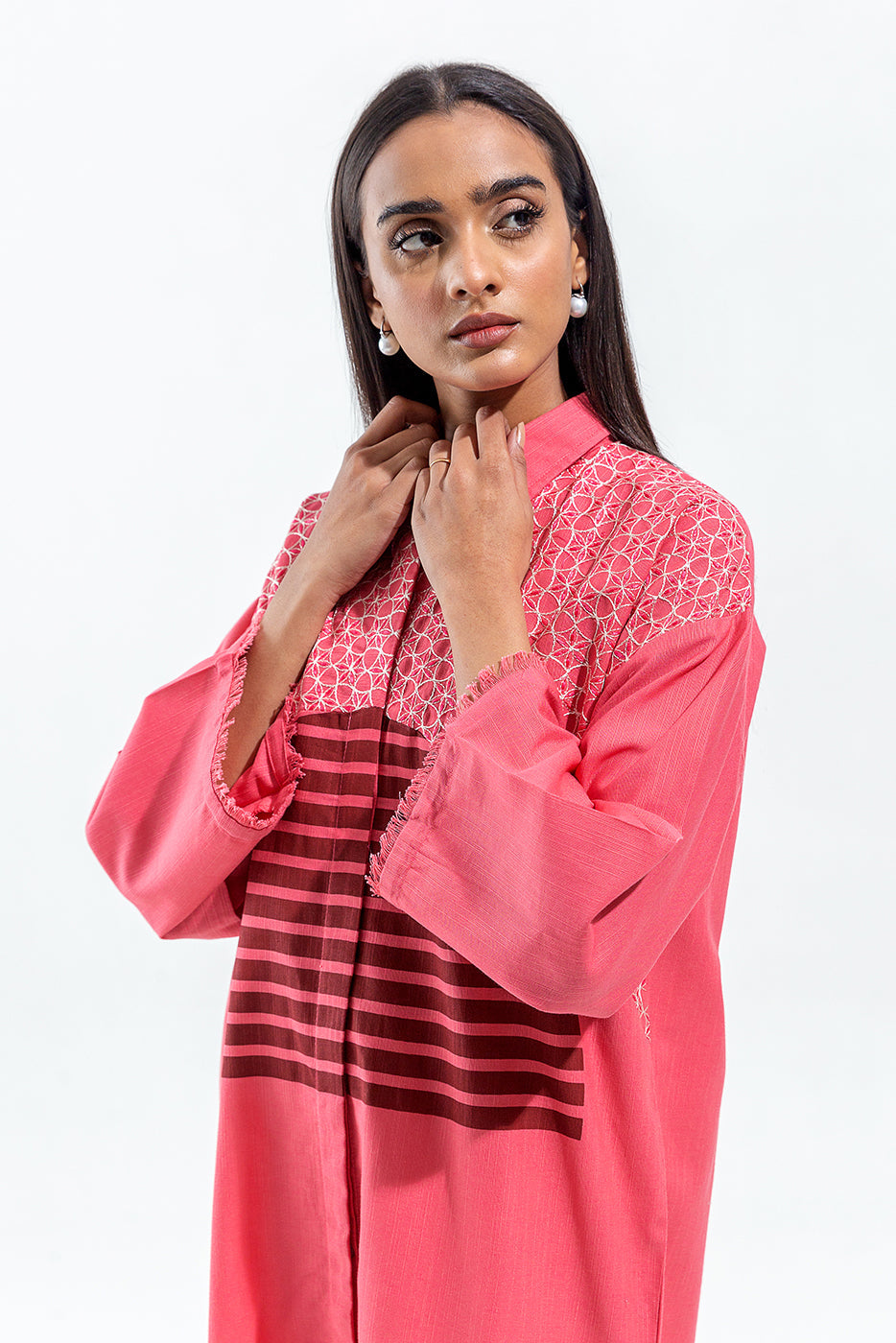 Beechtree - EMBROIDERED SLUB KHADDAR SHIRT (PRET)