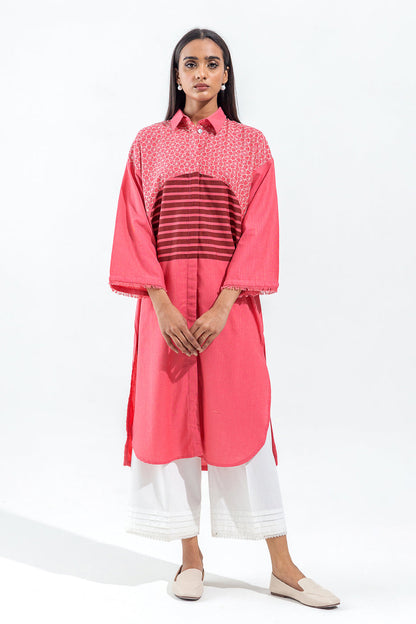 Beechtree - EMBROIDERED SLUB KHADDAR SHIRT (PRET)