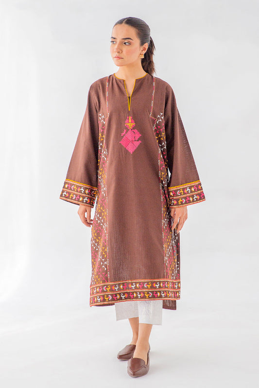 Beechtree - EMBROIDERED SLUB KHADDAR SHIRT (PRET)