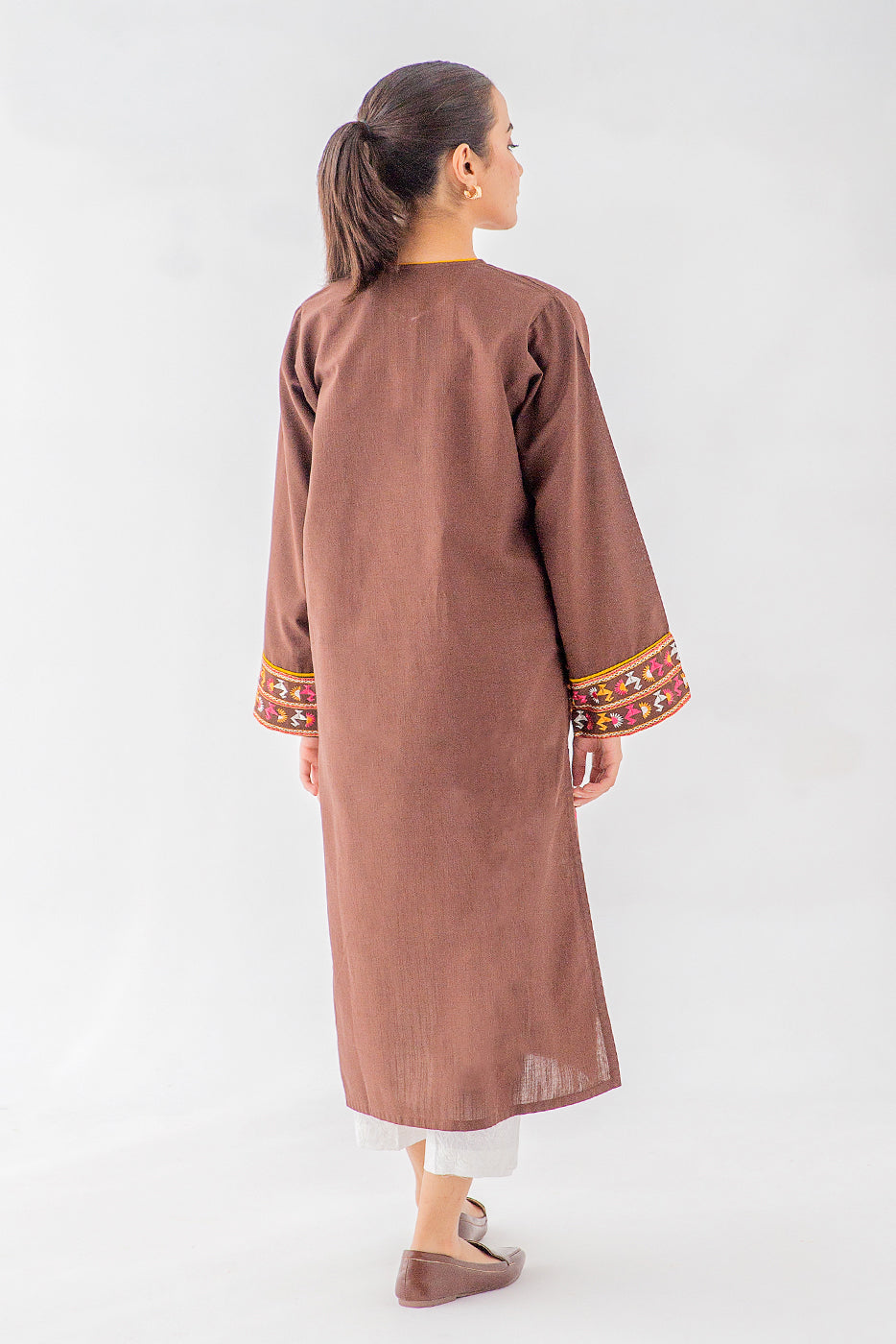 Beechtree - EMBROIDERED SLUB KHADDAR SHIRT (PRET)