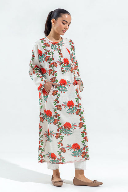 Beechtree - PRINTED SLUB KHADDAR SHIRT (PRET)