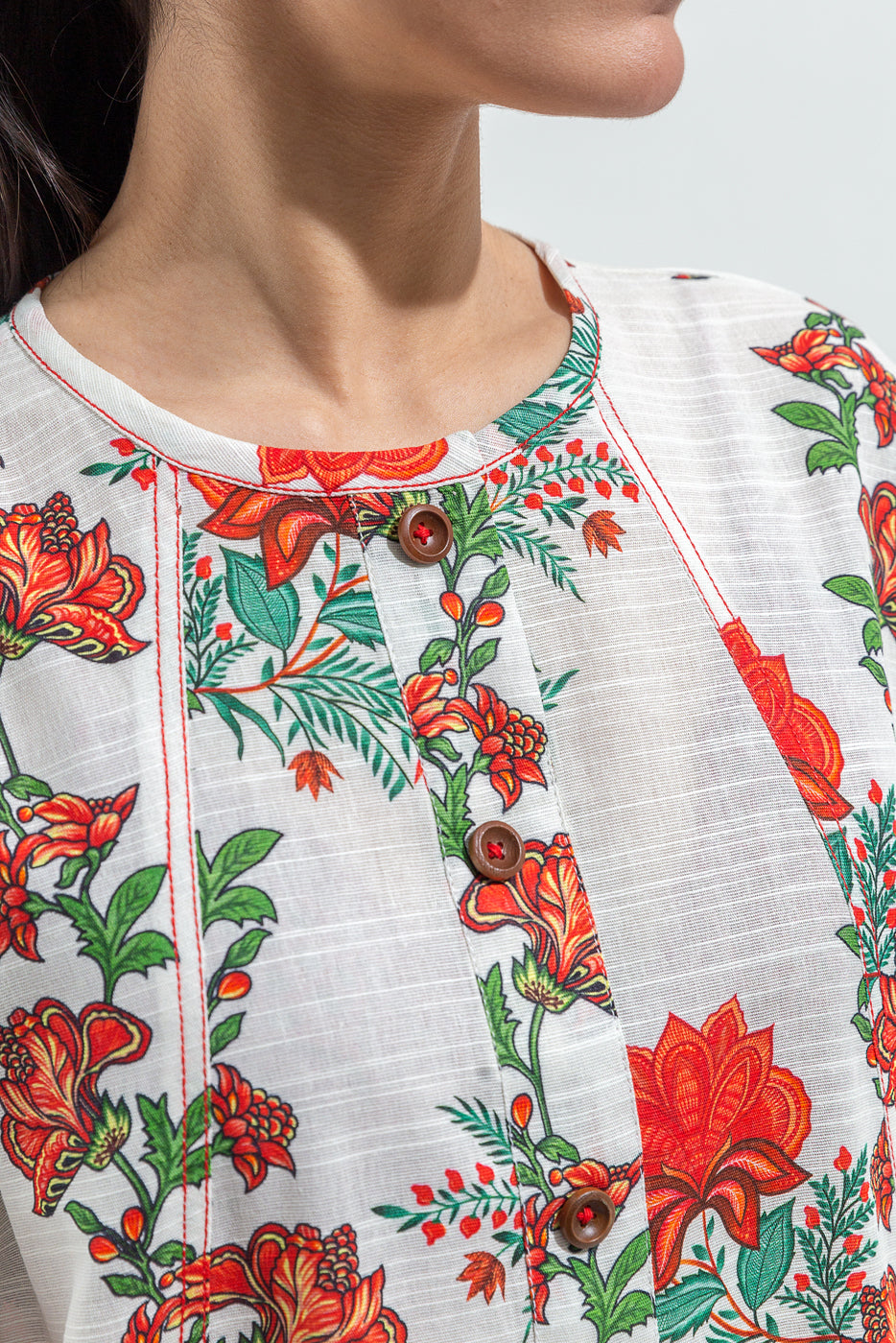 Beechtree - PRINTED SLUB KHADDAR SHIRT (PRET)