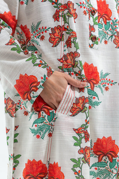 Beechtree - PRINTED SLUB KHADDAR SHIRT (PRET)