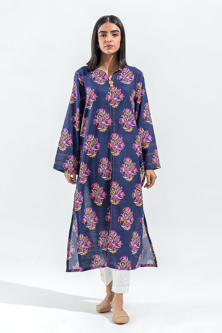 Beechtree - PRINTED SLUB KHADDAR SHIRT (PRET)