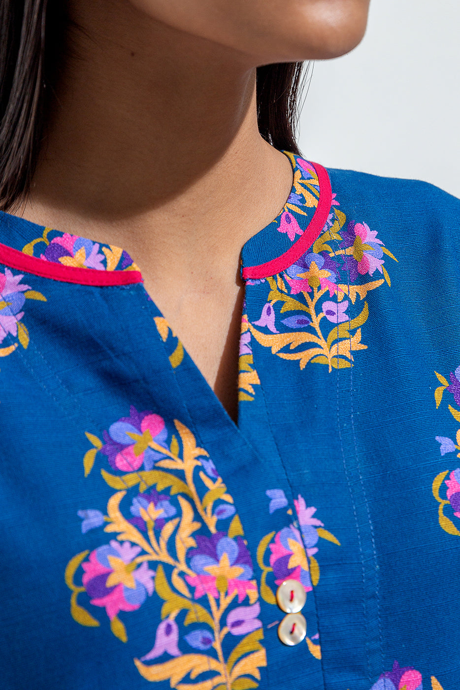 Beechtree - PRINTED SLUB KHADDAR SHIRT (PRET)