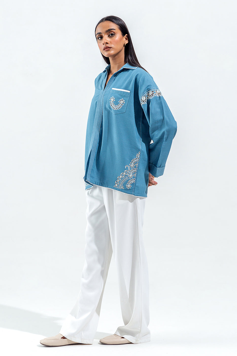 Beechtree - EMBROIDERED KHADDAR SHIRT (PRET)