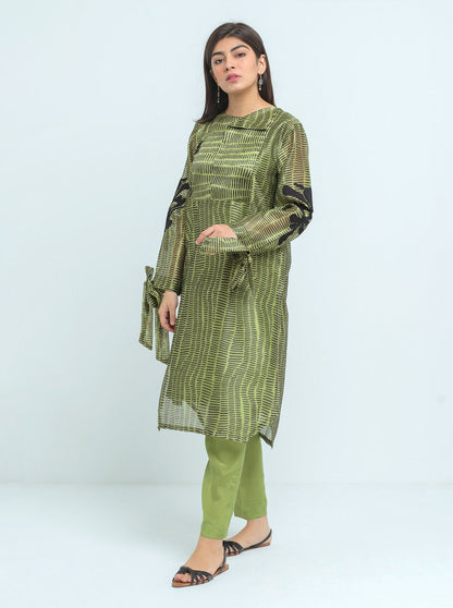Beechtree - EMBROIDERED SLUB RAWSILK DIGITAL PRINT SHIRT (LUXURY PRET)