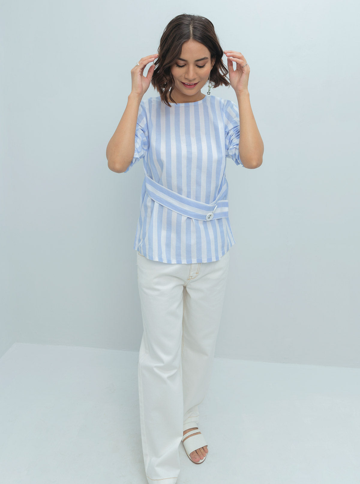 Beechtree - Striped Front Belt Top