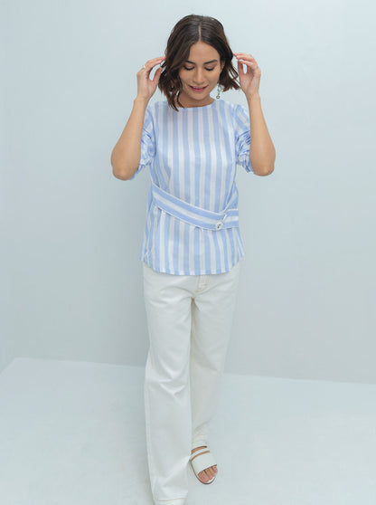 Beechtree - Striped Front Belt Top