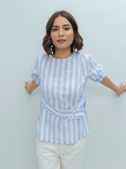 Beechtree - Striped Front Belt Top
