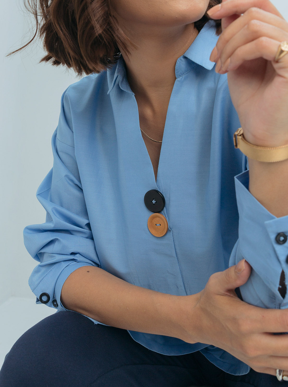 Beechtree - Blue Multi Buttoned Collar Shirt