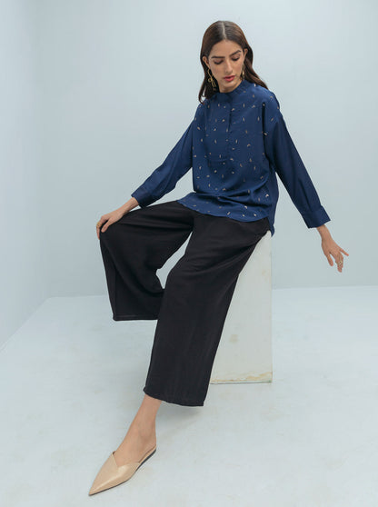 Beechtree - Navy Gold Sequined Top