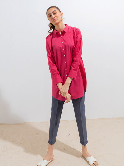 Beechtree - Rose Red Long Buttoned Shirt