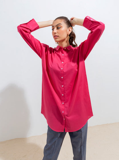 Beechtree - Rose Red Long Buttoned Shirt