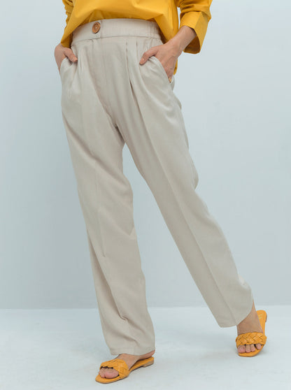 Beechtree - Offwhite Straight Fit Pants