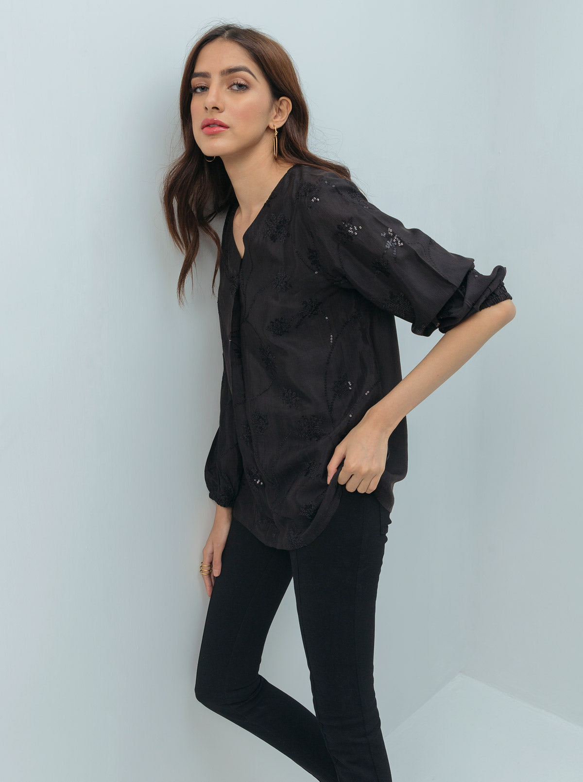 Beechtree - Black Sequin Blouse