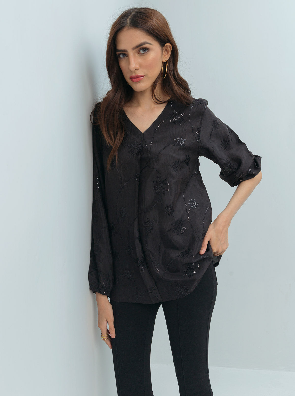 Beechtree - Black Sequin Blouse