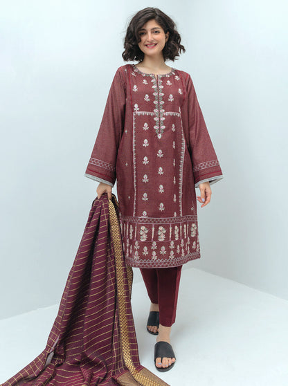 Beechtree - Embroidered Shirt With Dupatta