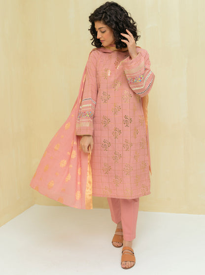 Beechtree - Embroidered Shirt With Dupatta