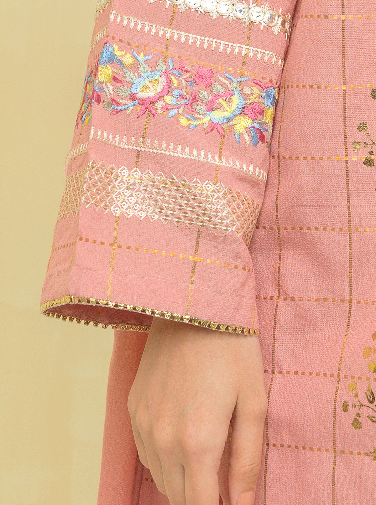 Beechtree - Embroidered Shirt With Dupatta