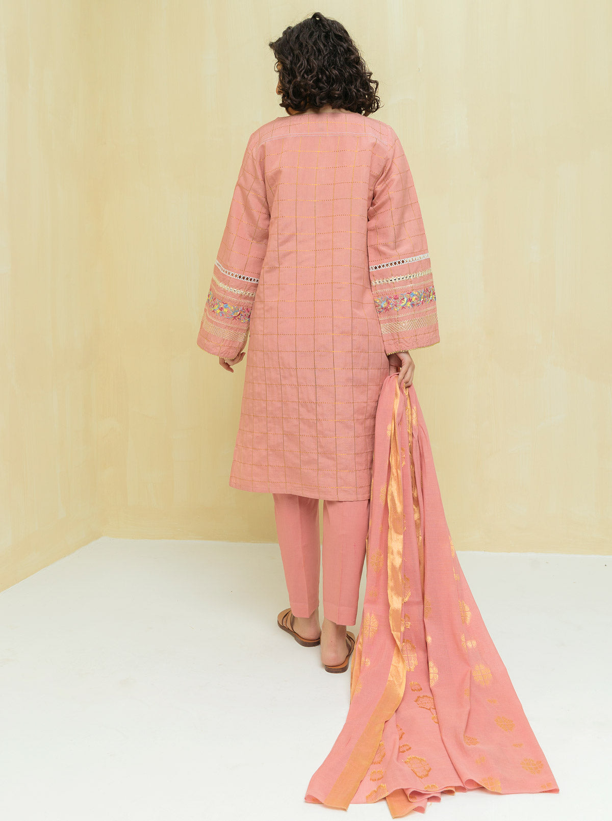 Beechtree - Embroidered Shirt With Dupatta