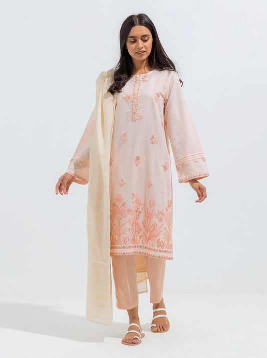 Beechtree - Embroidered Shirt With Dupatta