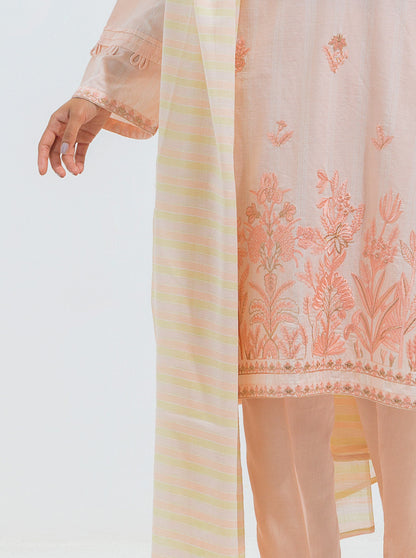 Beechtree - Embroidered Shirt With Dupatta