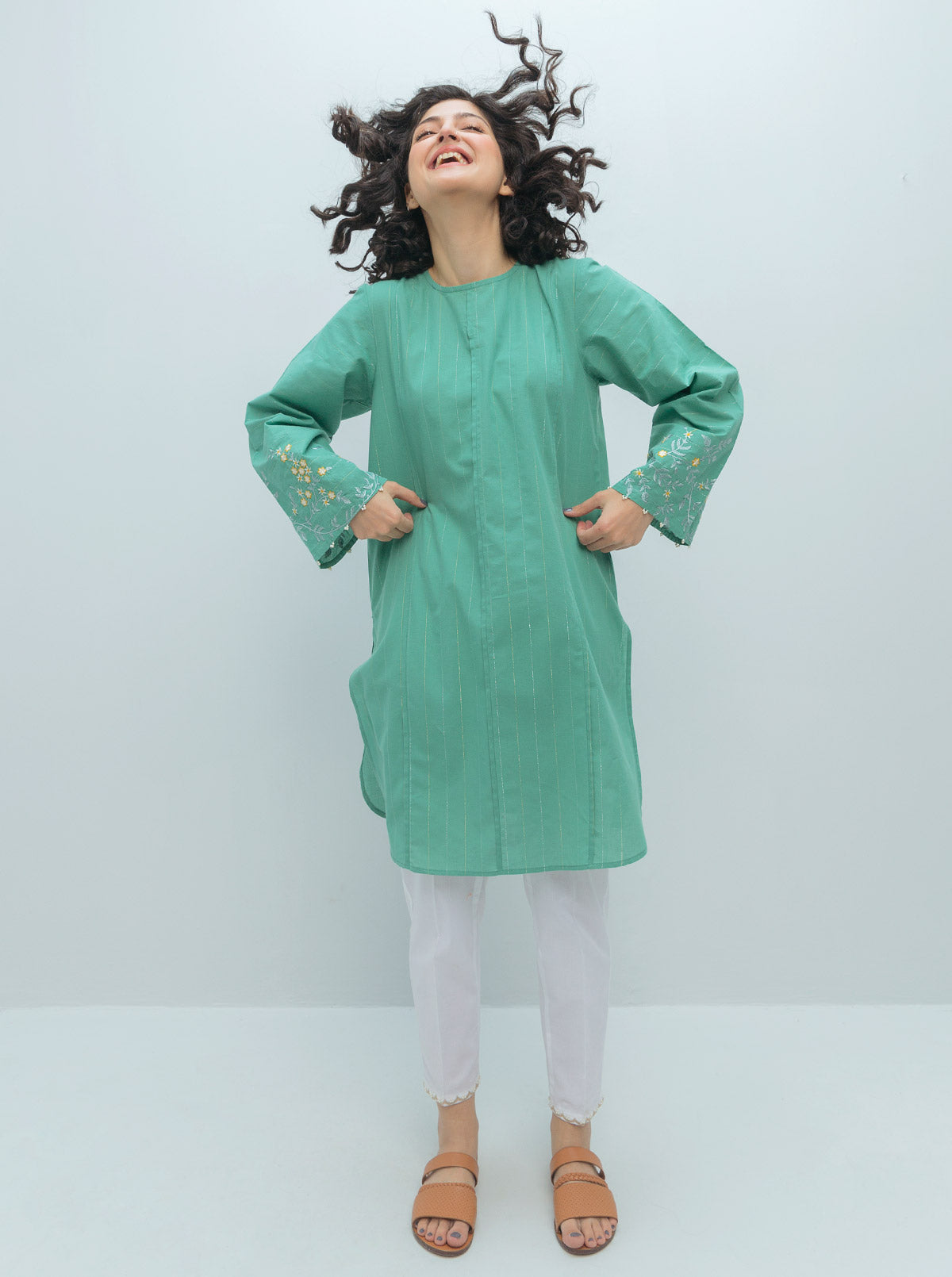 Beechtree - EMBROIDERED YARN DYED COTTON SHIRT (PRET)