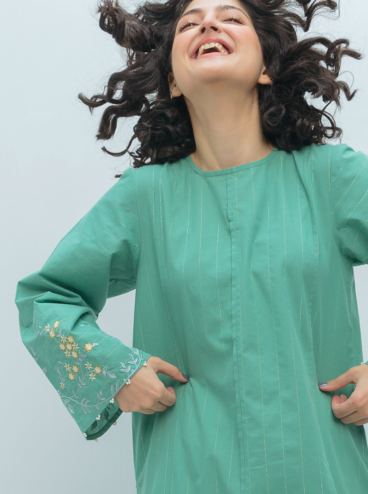 Beechtree - EMBROIDERED YARN DYED COTTON SHIRT (PRET)