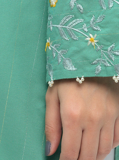 Beechtree - EMBROIDERED YARN DYED COTTON SHIRT (PRET)