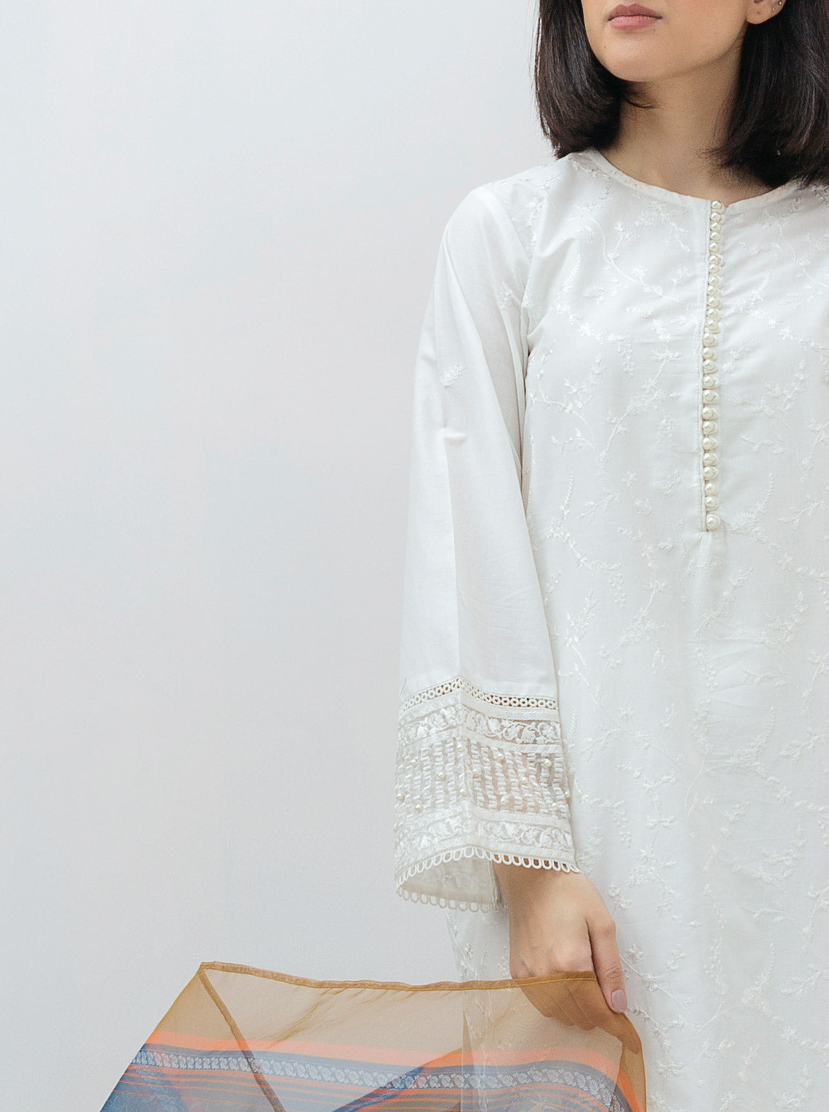 Beechtree - Embroidered Shirt With Dupatta