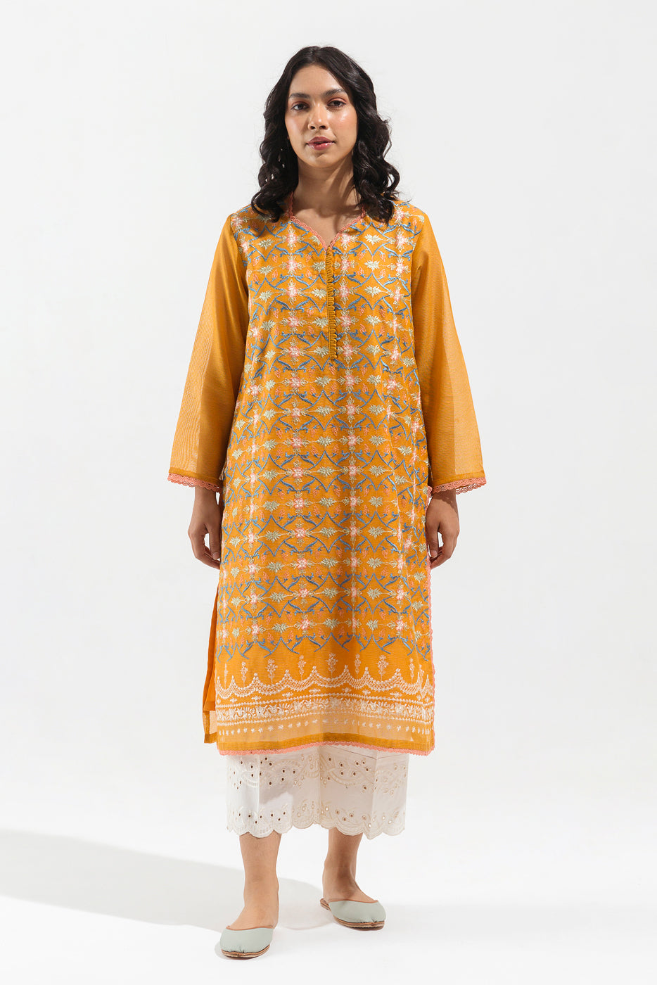 Beechtree - EMBROIDERED COTTON NET SHIRT (LUXURY PRET)