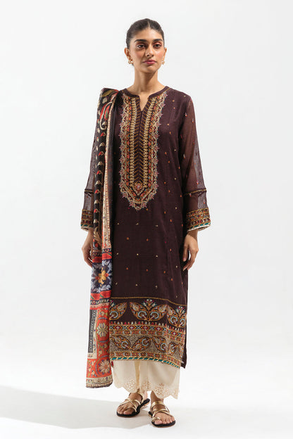 Beechtree - Embroidered Shirt With Dupatta