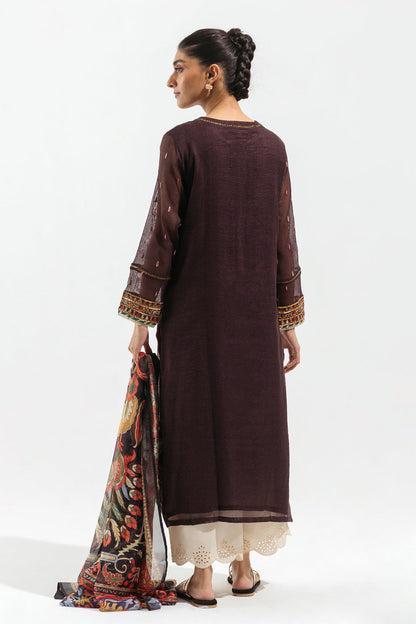 Beechtree - Embroidered Shirt With Dupatta