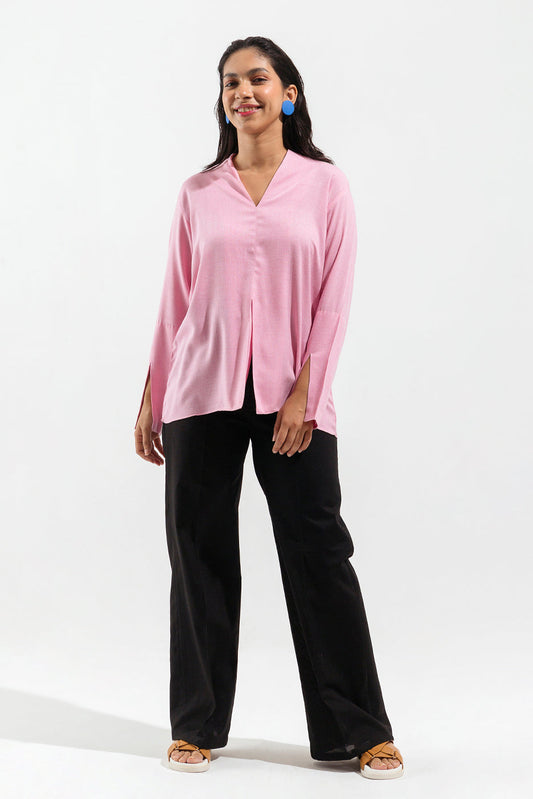 Beechtree - Light Pink Shawl Collar Top