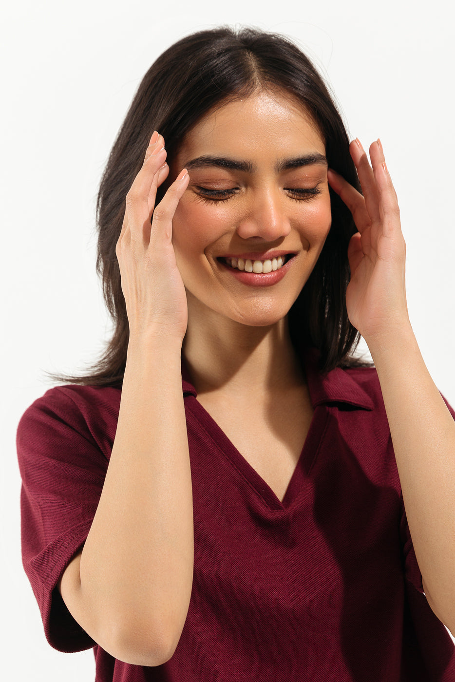 Beechtree - Maroon Collared T-Shirt.