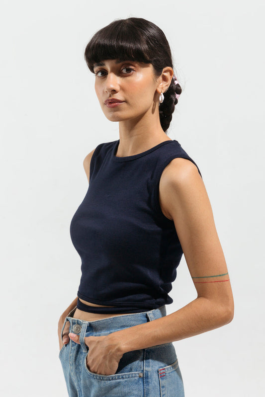 Beechtree - Navy Blue Criss Cross Tanktop