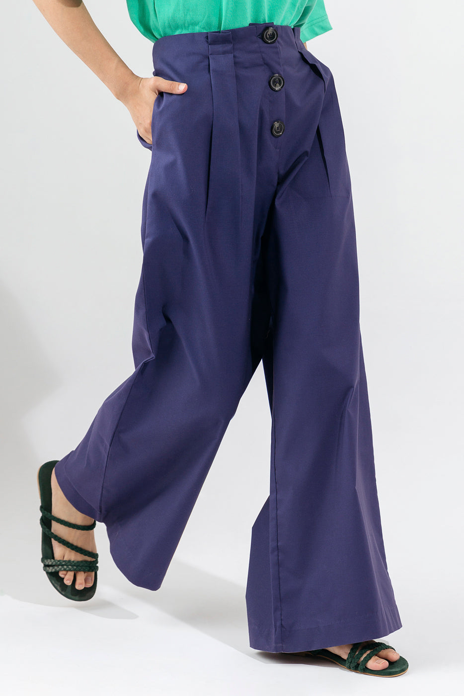 Beechtree - Blue Wide Leg High Rise Pants